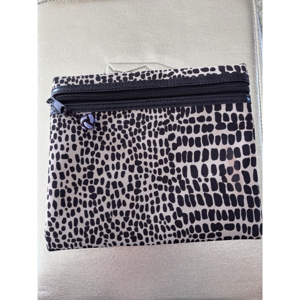 Stephanie Johnson Leopard Cosmetic Bag Makeup Travel Toiletry Case Animal New‎